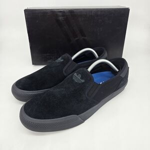 New Adidas Shmoofoil Slip-On Skateboarding Shoes 'Black Carbon' Size M11/W12